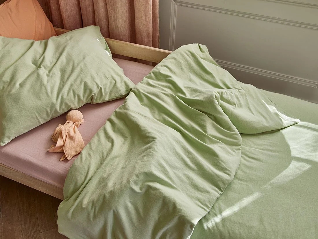 Kinderdekbedovertrek jersey pistachio green