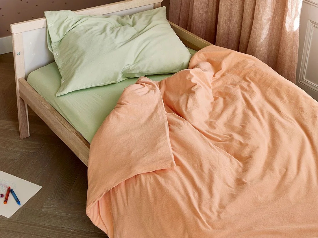 Kinderdekbedovertrek jersey perfect peach 100x135
