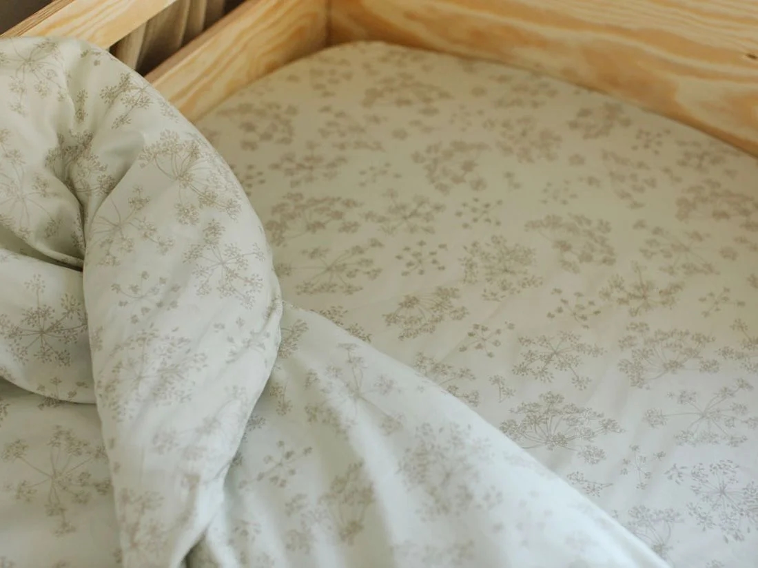 Kinderhoeslaken katoen satijn natural bloom