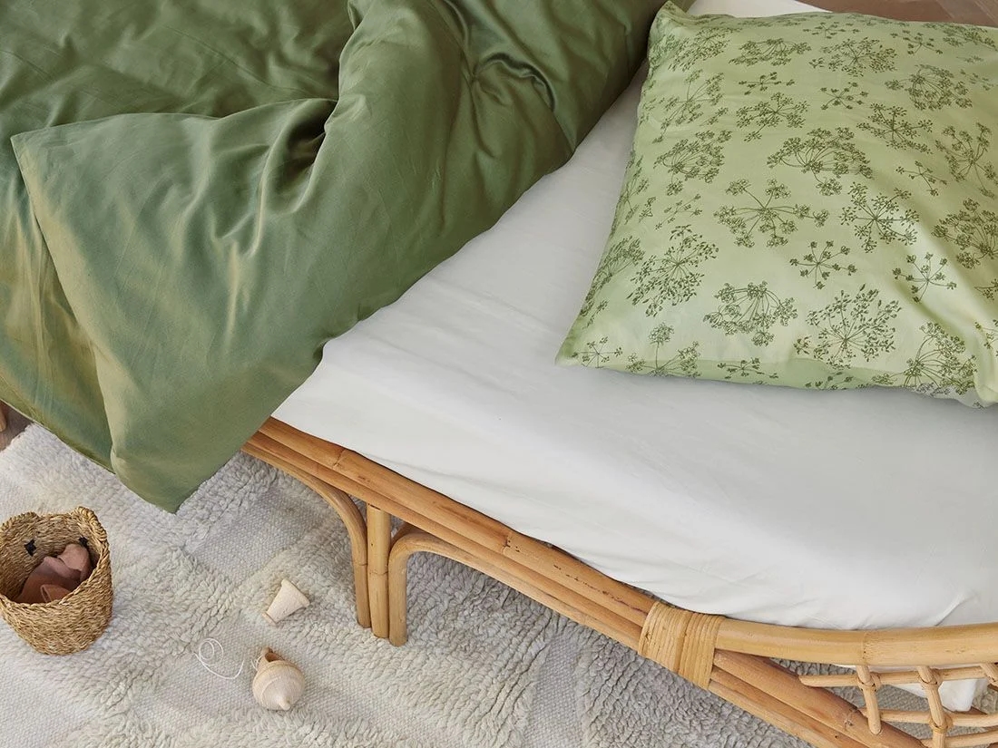 Kinderhoeslaken katoen satijn warm white