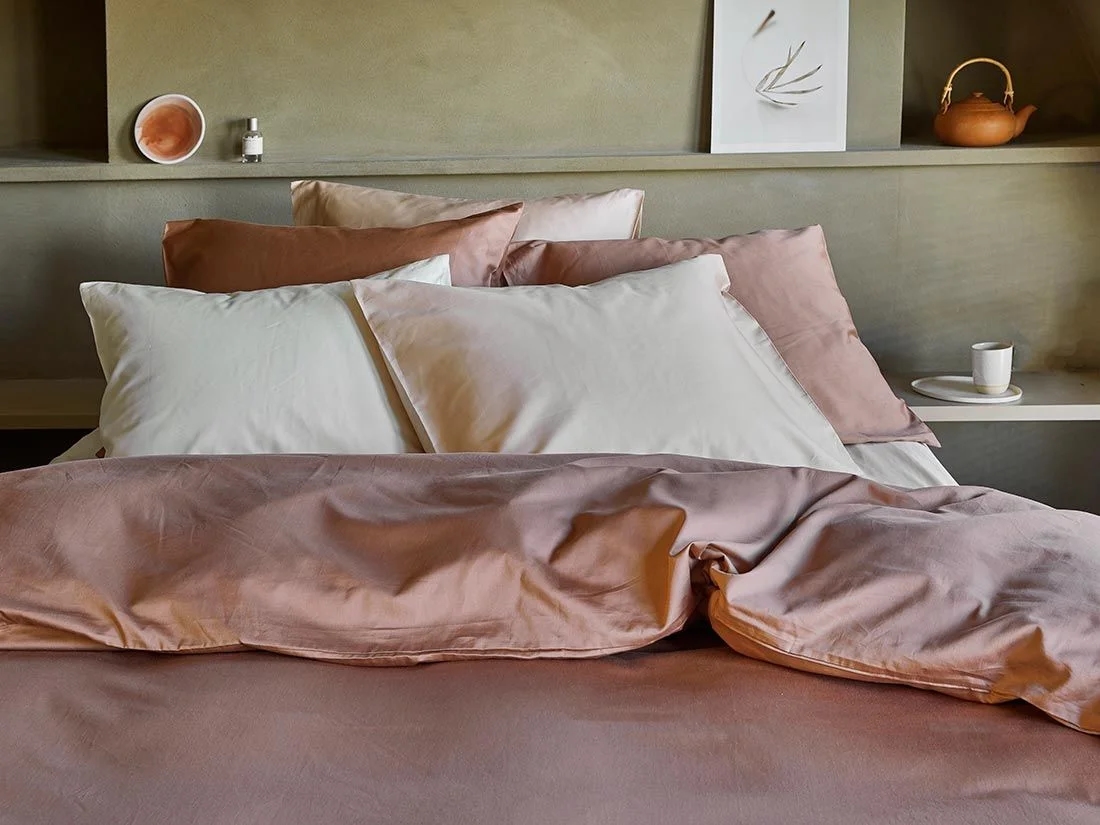 Dekbedovertrek katoen satijn blush rose - zonder slopen