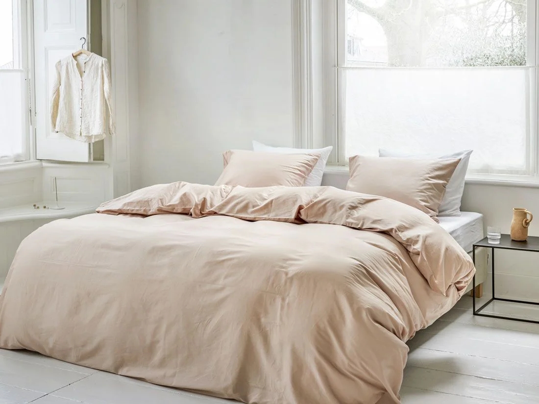 Dekbedovertrek katoen satijn dusty rose
