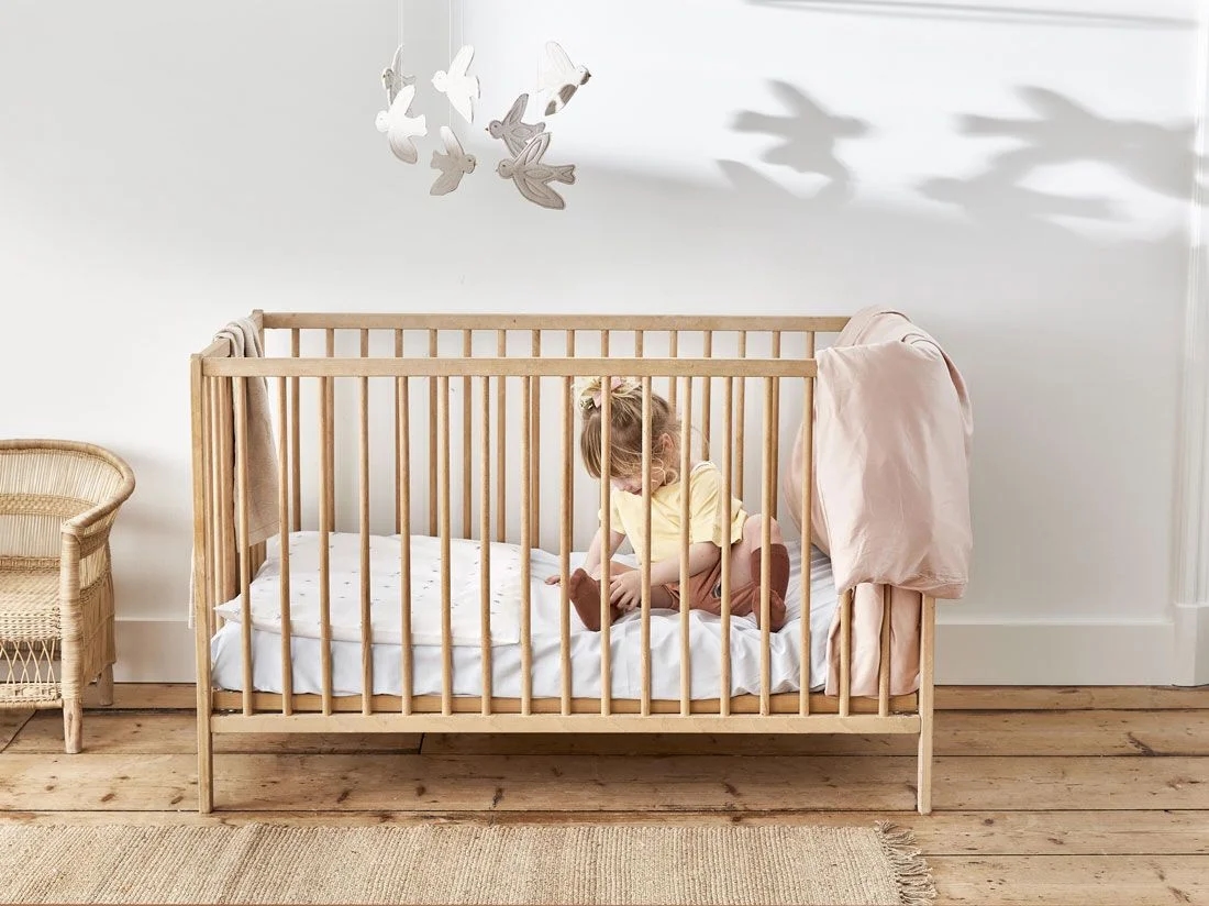 Kinderdekbedovertrek katoen satijn dusty rose