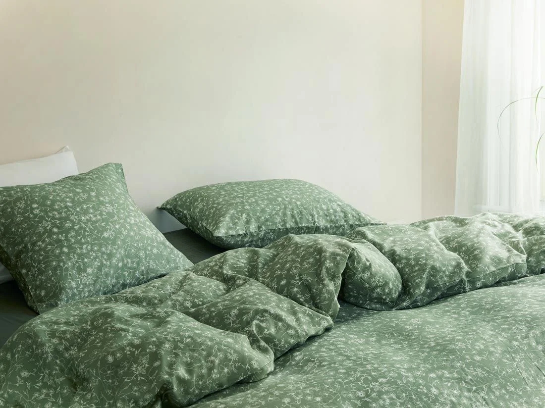 Kussensloop katoen satijn fields of olive