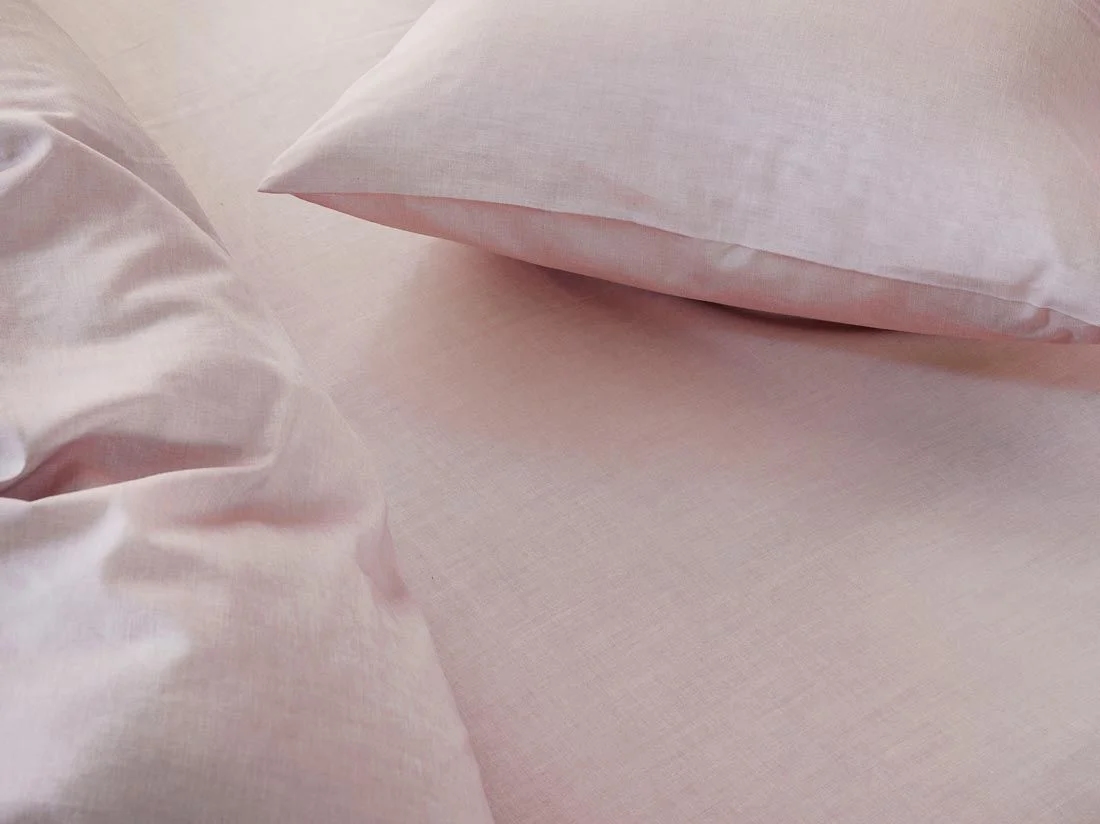 Hoeslaken katoen TENCEL™ rose chambray