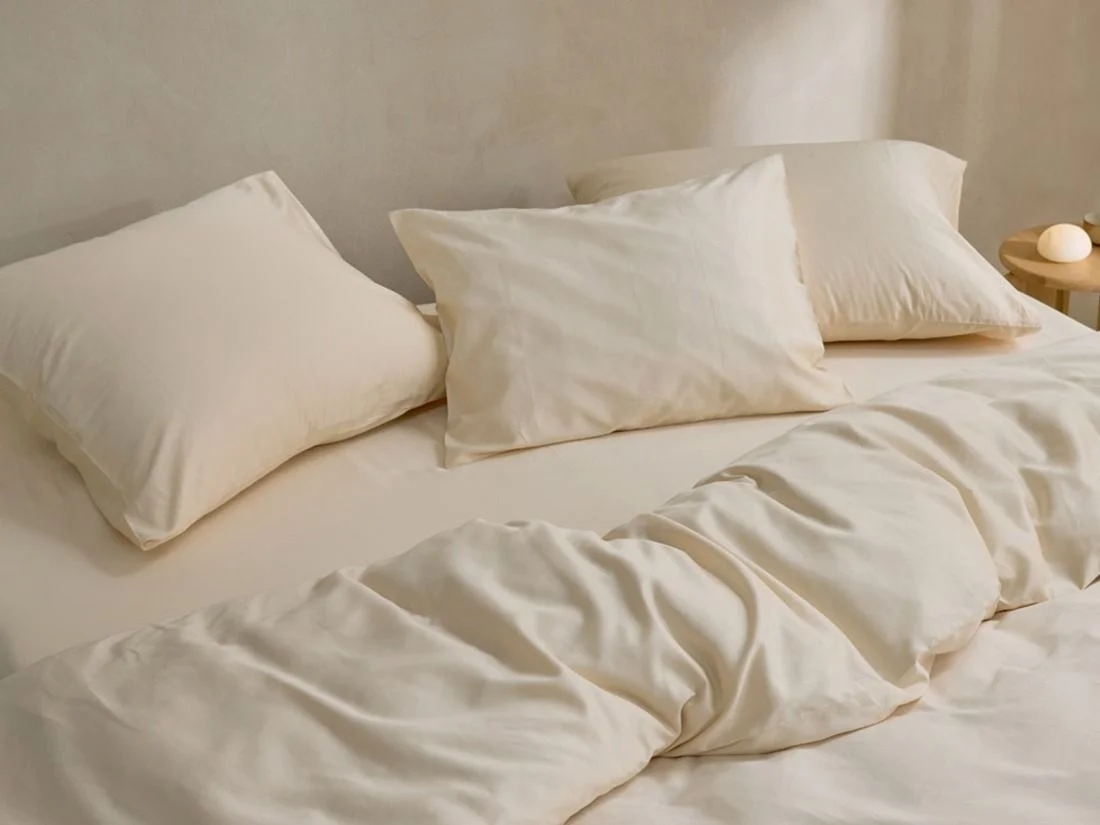 Dekbedovertrek katoen satijn almond milk