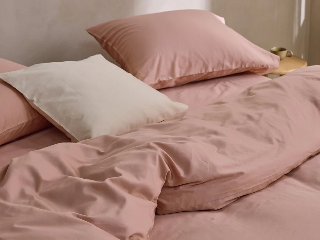 Dekbedovertrek katoensatijn cosmea pink - zonder slopen