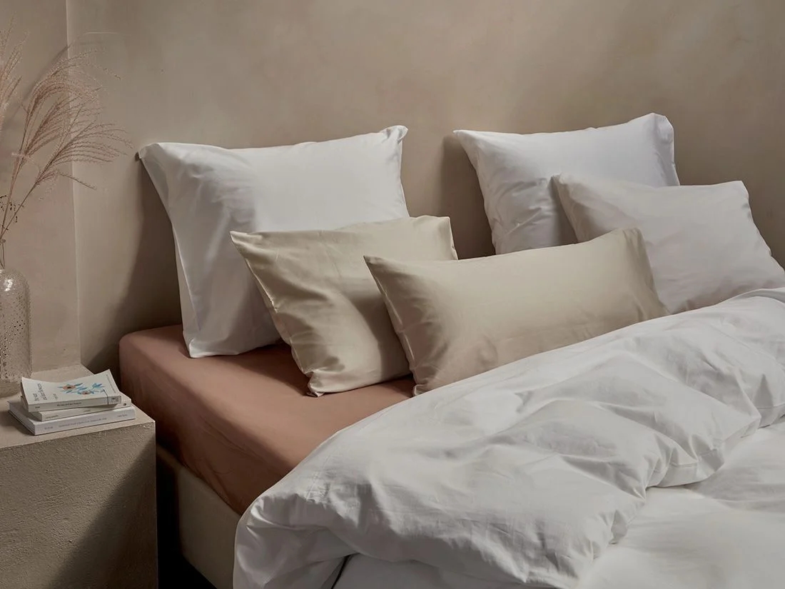 Dekbedovertrek katoen satijn pure white - zonder slopen