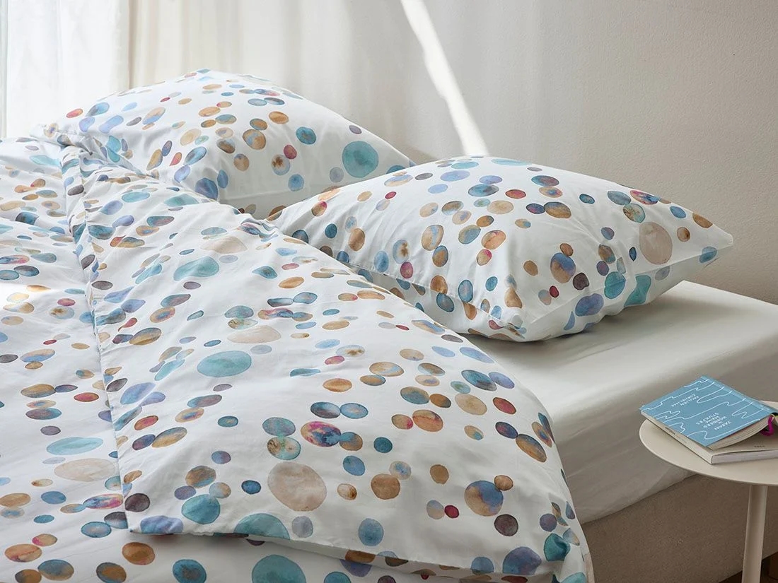 Dekbedovertrek katoen satijn watercolor dots multicolor