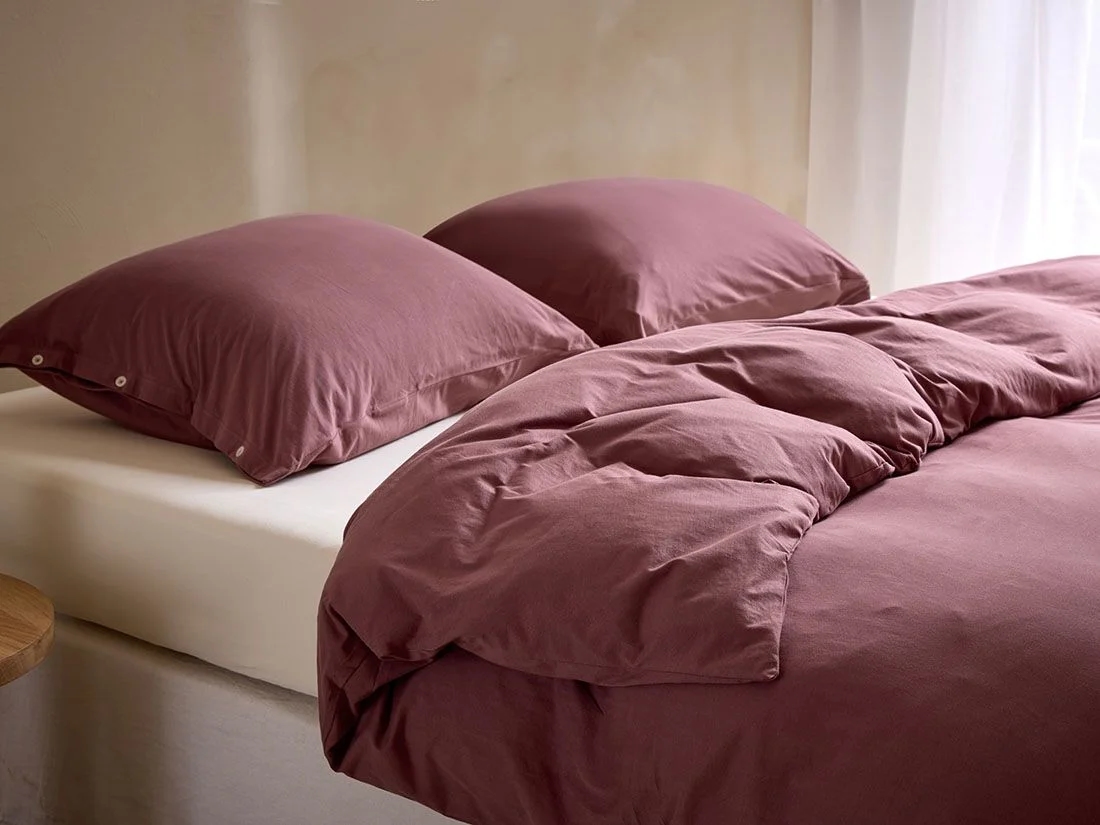 Dekbedovertrek jersey evening rose