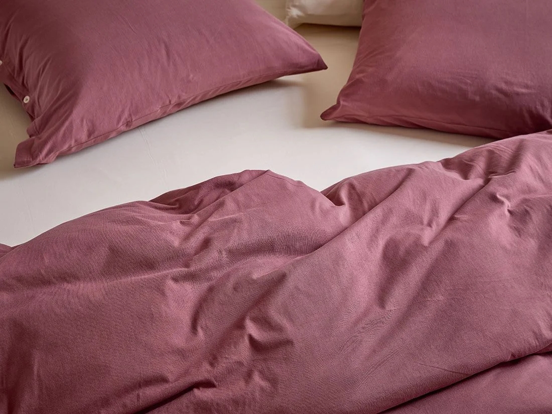 Dekbedovertrek jersey evening rose