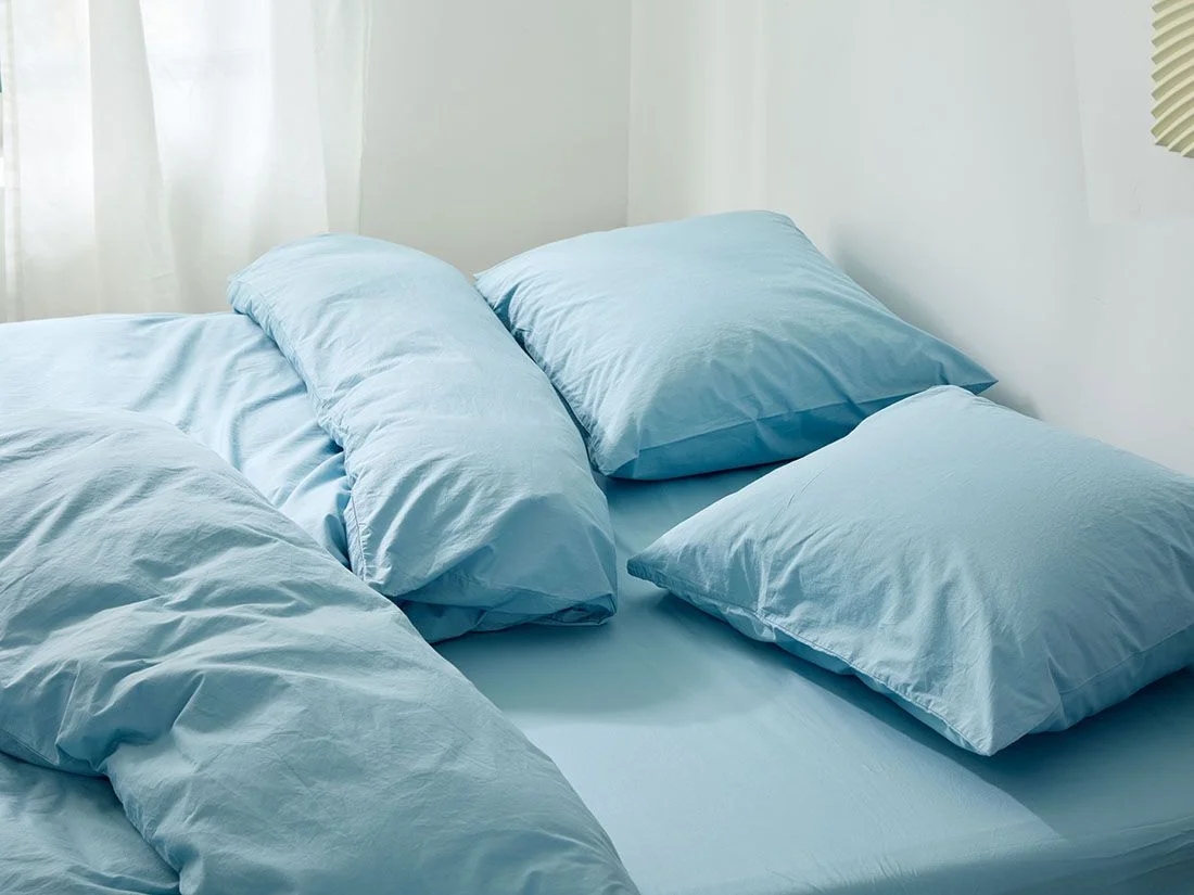 Dekbedovertrek percal katoen blue lagoon