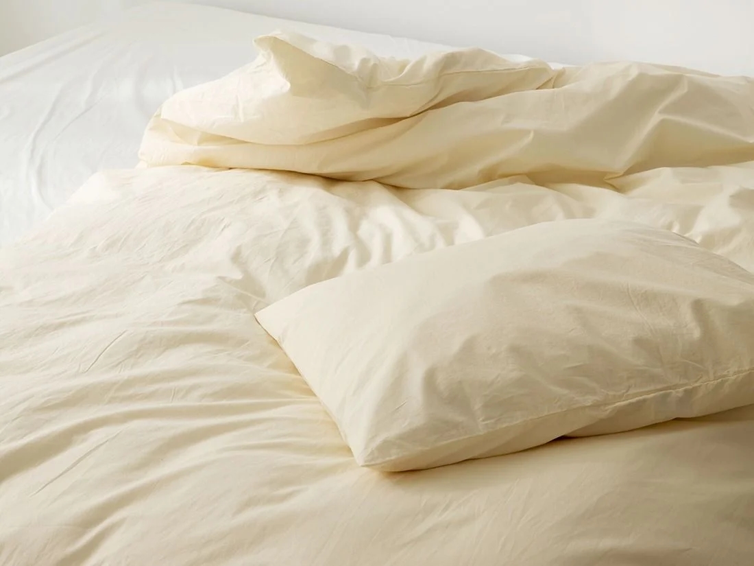 Dekbedovertrek percal katoen butter glow