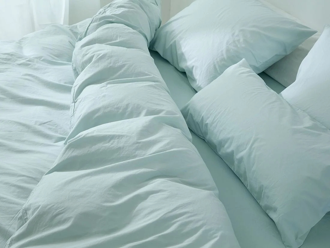 Dekbedovertrek percal katoen playful aqua