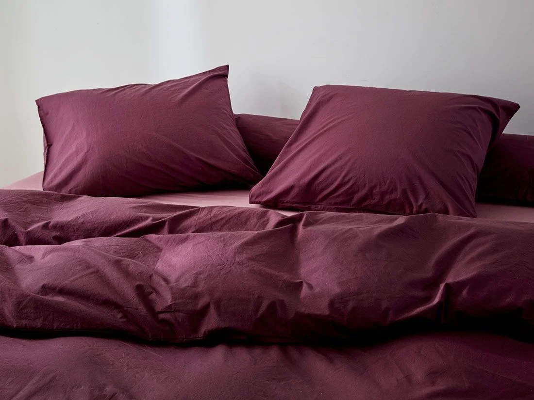 Dekbedovertrek percal katoen plum paradise