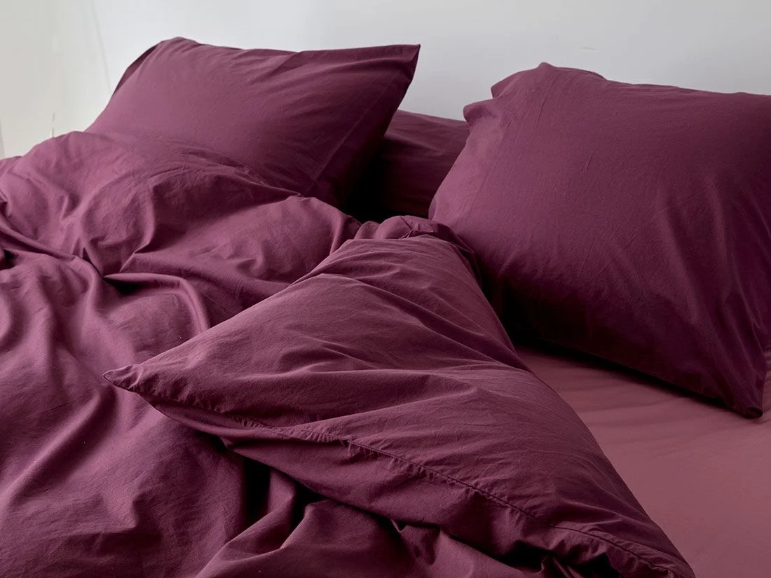 Kussensloop percal katoen plum paradise