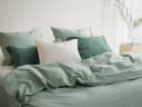 Kussensloop percal katoen jade green