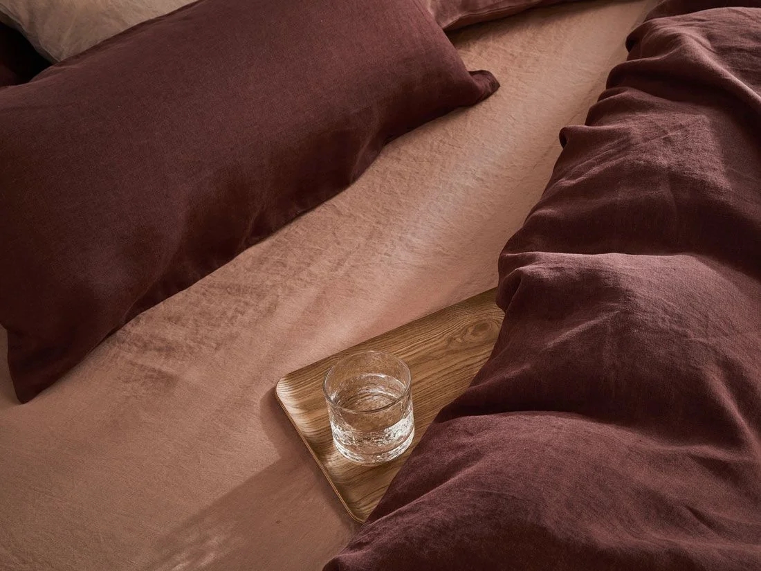 Hoeslaken gewassen linnen hazel