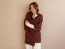Kimono vest gebreid katoen cinnamon brown