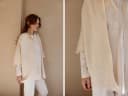 Kimono vest gebreid katoen warm white
