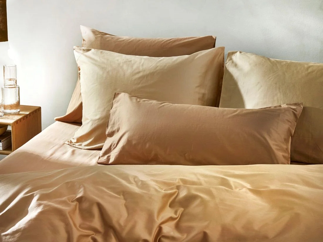 Kussensloop katoen satijn caramel