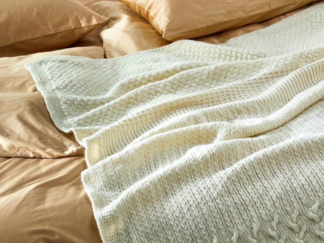 Wollen plaid landscape natural melange 145x190