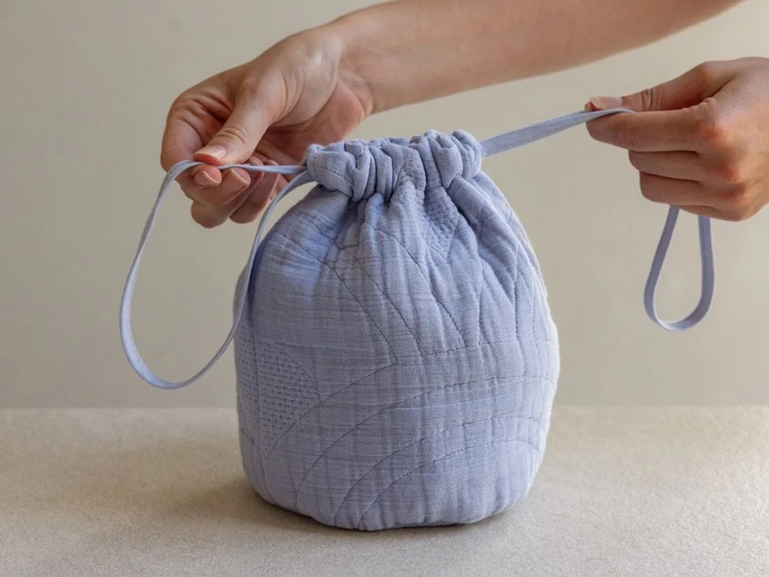 Pouch mousseline katoen arch lavender blue