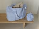 Shoppertas mousseline katoen arch lavender blue