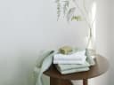 Handdoek gewassen linnen wafel misty green – 1 st