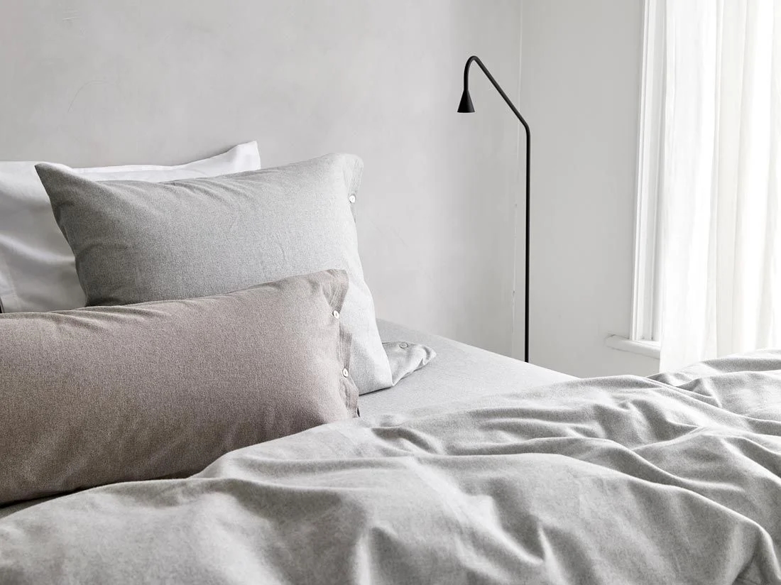 Kussensloop flanel light grey