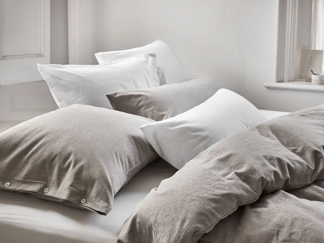 Dekbedovertrek flanel stone brown