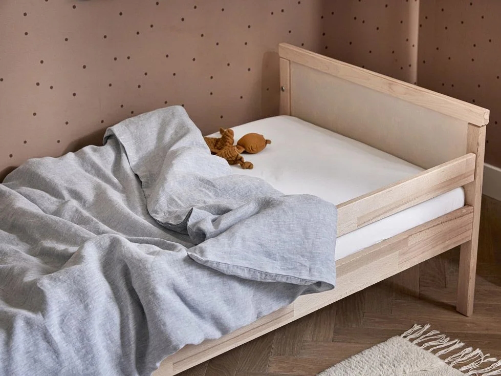 Kinderdekbedovertrek gewassen linnen blue chambray