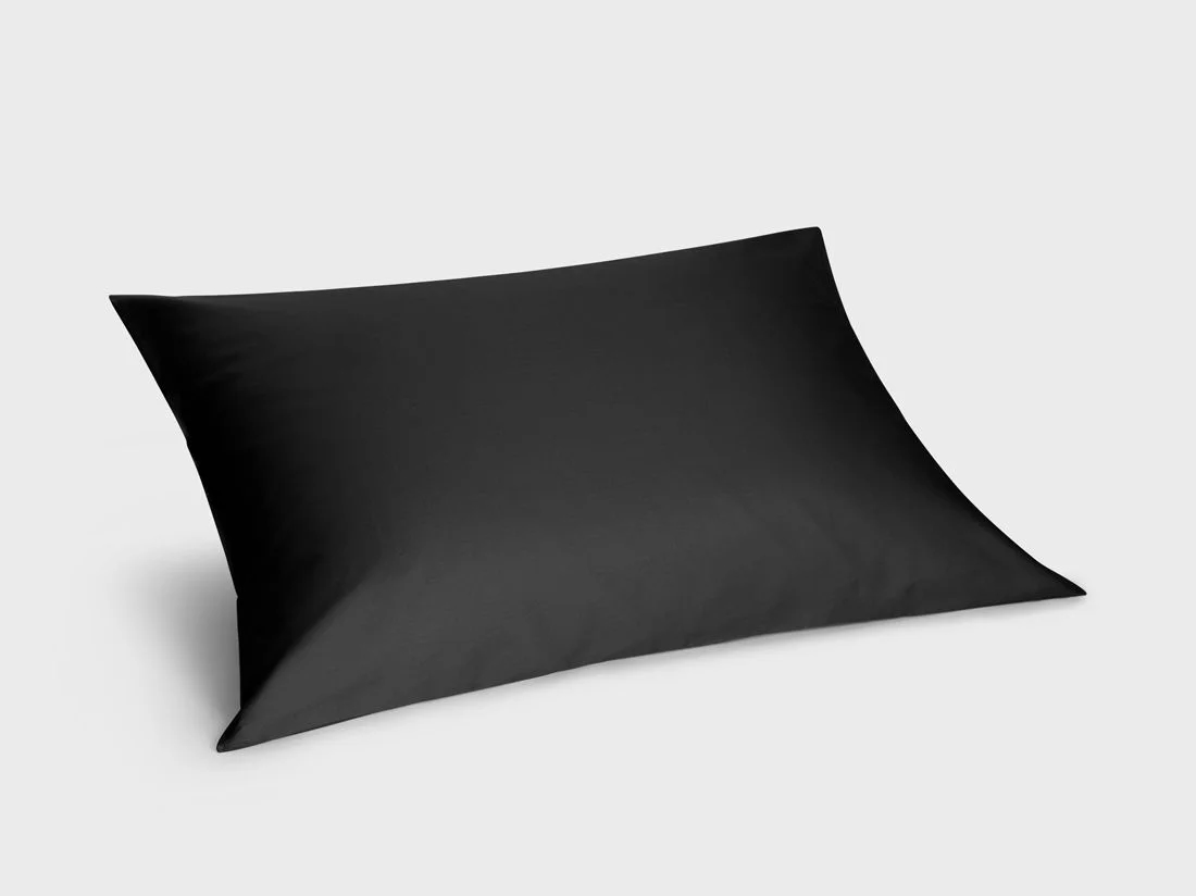 Kussensloop katoensatijn dark anthracite 70x90