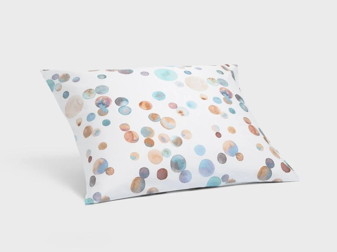 Kussensloop katoensatijn watercolor dots multicolor 50x60