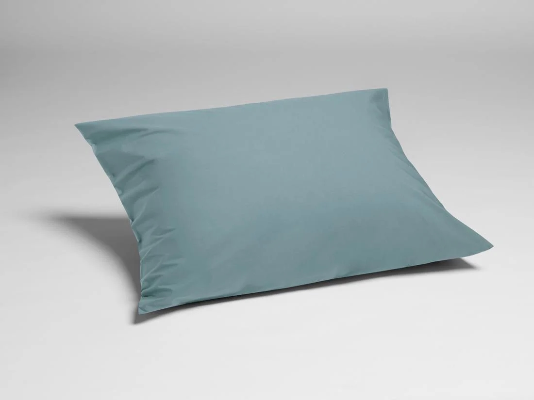 Kussensloop percal katoen petrol blue