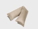 Kussensloop zijslaper katoensatijn warm taupe 37x160