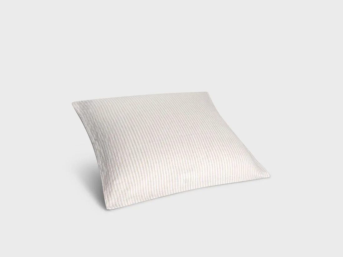 Kussensloop gewassen linnen natural stripe