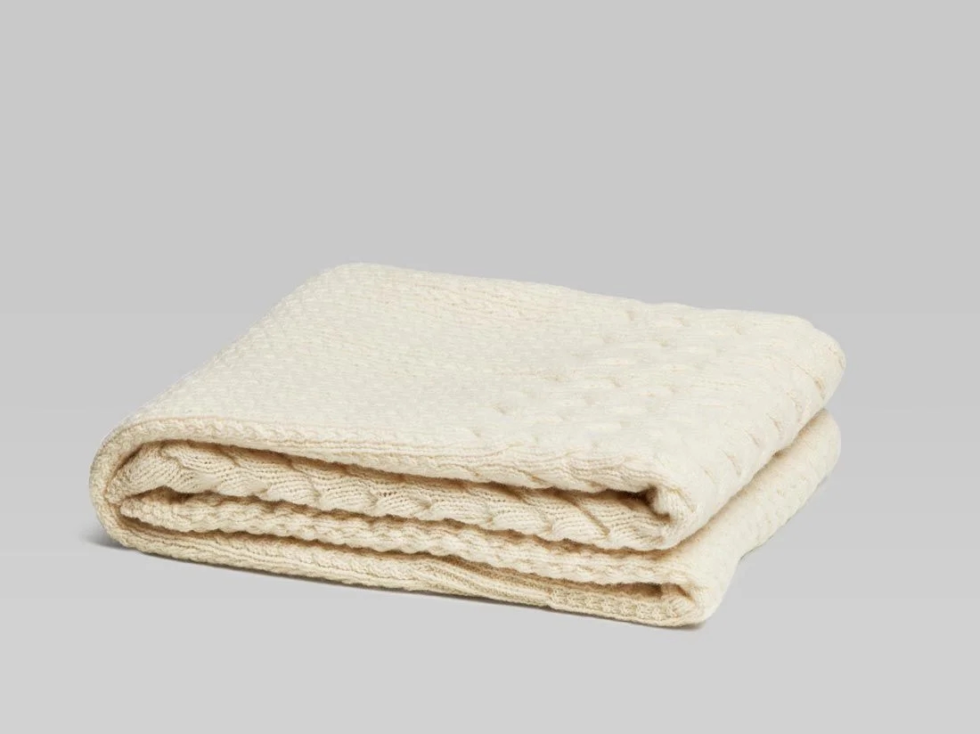 Wollen plaid landscape natural melange 145x190