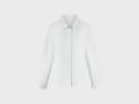 Pyjamashirt dames katoen TENCEL™ white/blue stripe