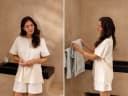 Pyjamaset dames kort jersey sunrise white