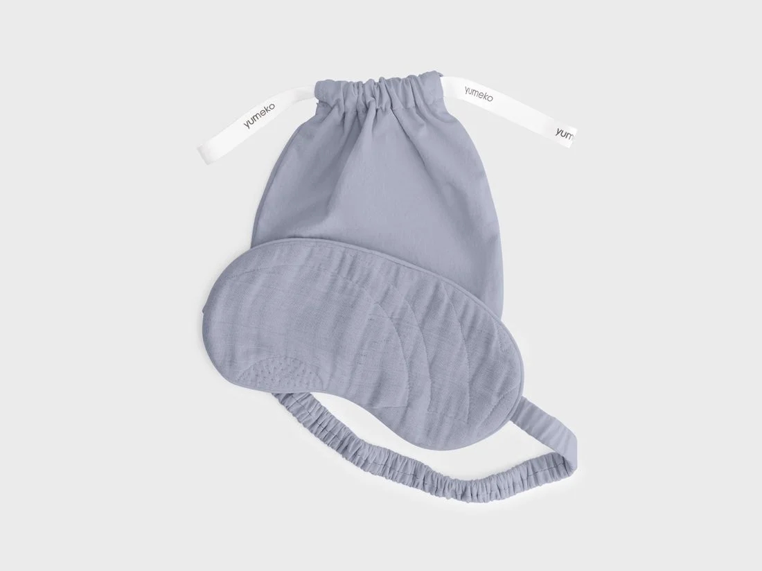 Slaapmasker mousseline katoen arch lavender blue