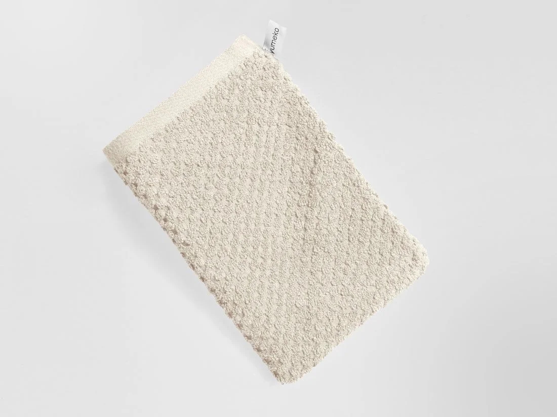 Washandjes dots white sand 15x22 - 4 st