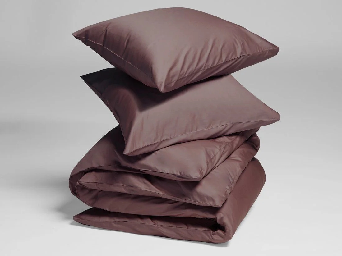 Dekbedovertrek katoen satijn rose brown