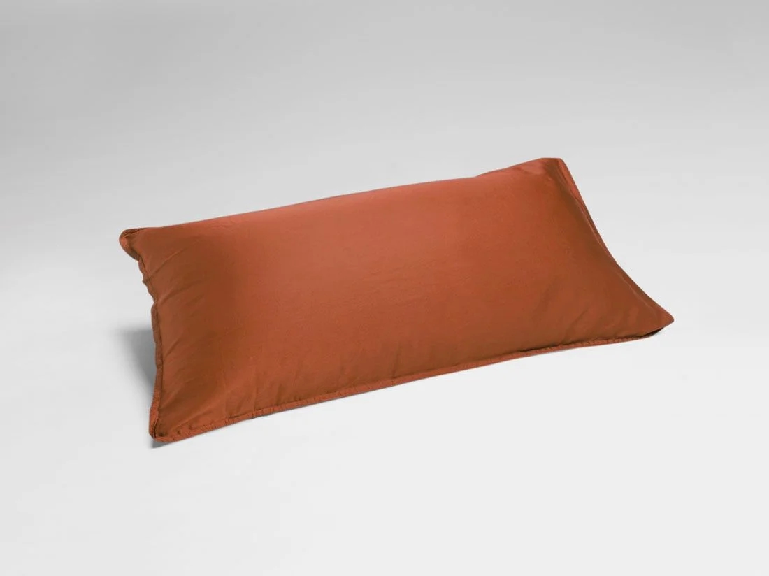 Kussensloop gewassen katoen satijn bronze