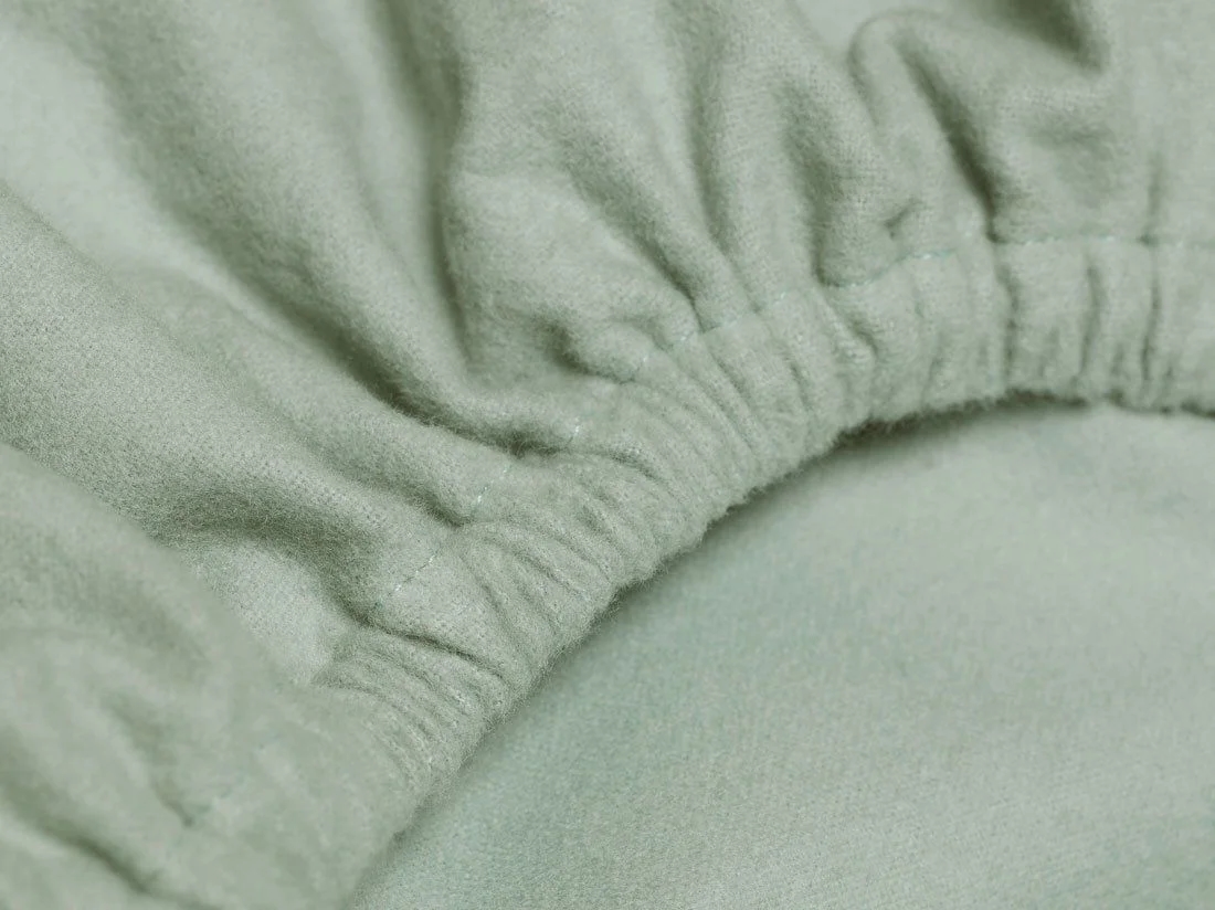 Hoeslaken flanel pale green