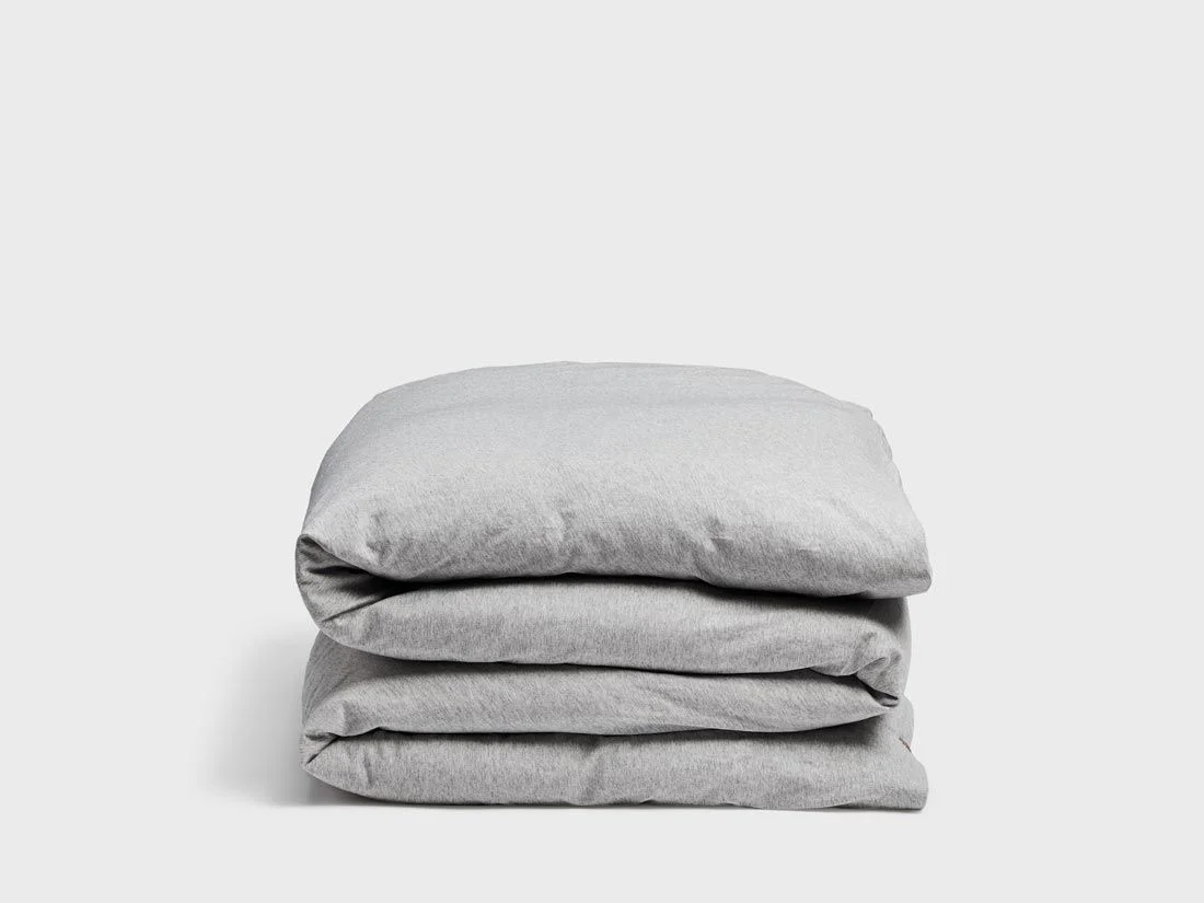 Kinderdekbedovertrek jersey white grey