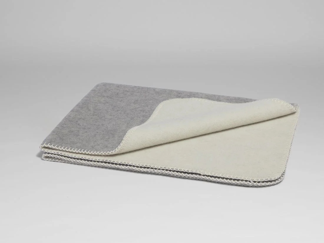 Merinowollen deken grey melange 150x220