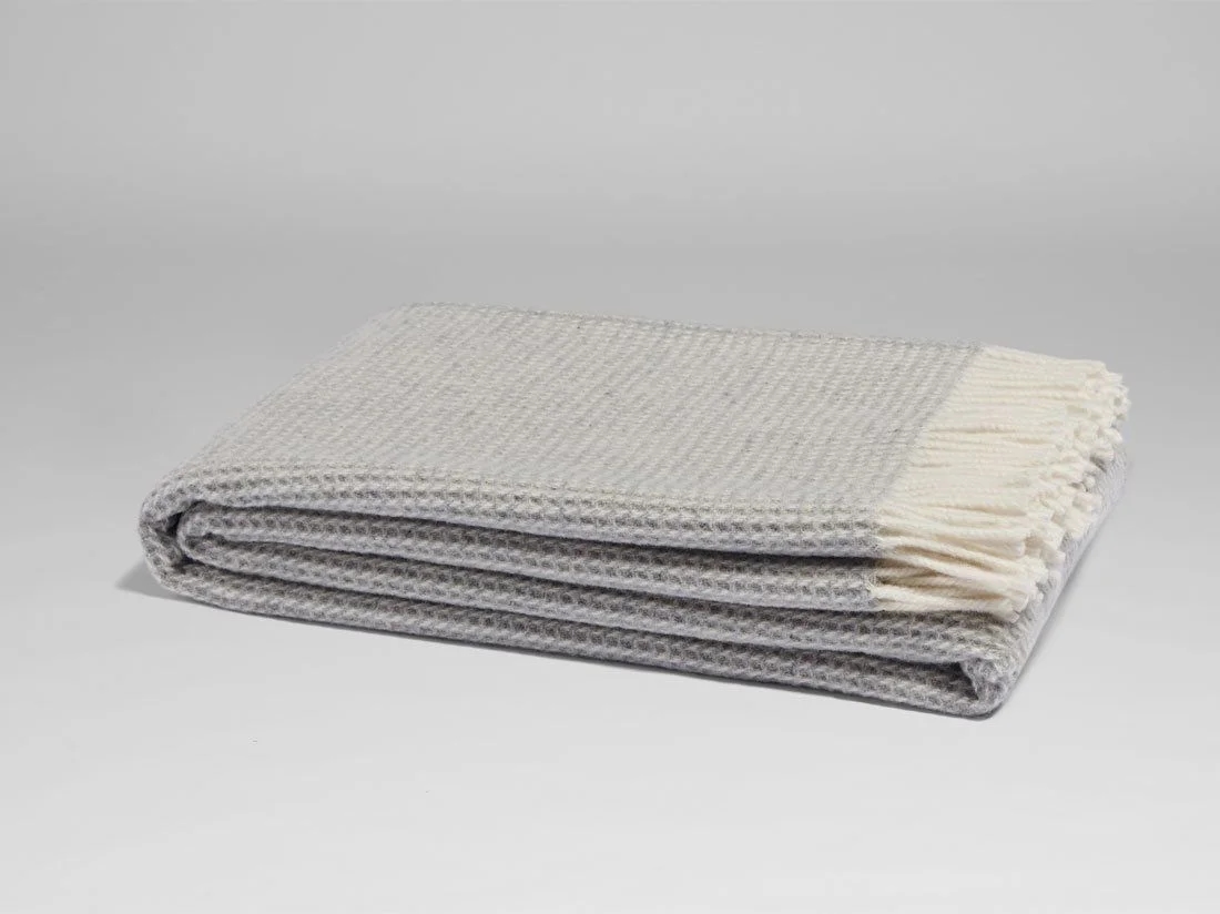 Merinowollen deken pied-de-poule grey melange 150x210