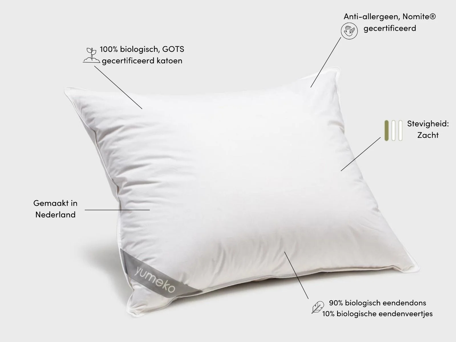 Kussen dons 60x70 zacht