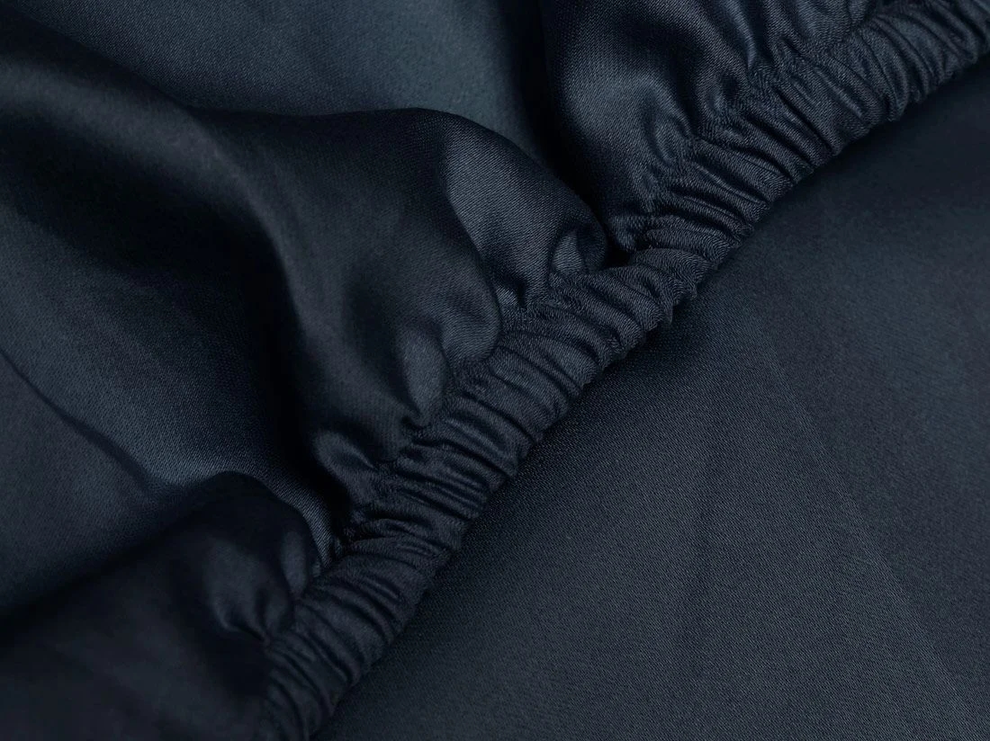 Hoeslaken katoen satijn blueberry